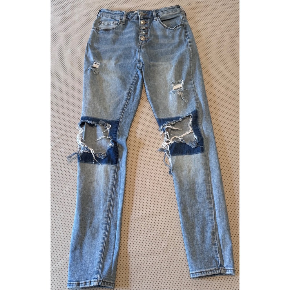PacSun Super High-Rise Skinniest Jeans Light Wash Distressed Button Fly Size‎ 25